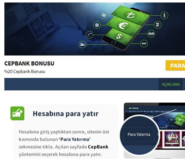 Betpas cepbank bonusu